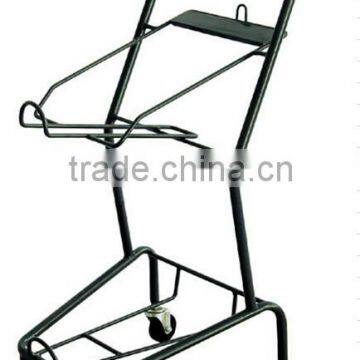 RH-SDB01 size 520*480*960 Double layers Basket Shopping Trolley Supermarket Cart Smart Baskets stacker Shopping Trolly