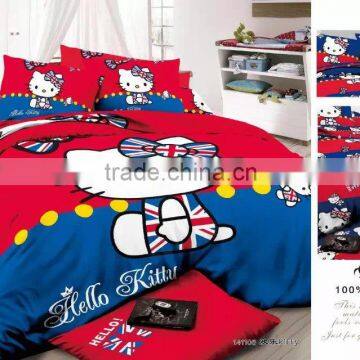 Hello Kitty Children Room Decoration 3-4pcs 100% Polyester Bed Sheet Pillow Cover Bedding Set photo-1