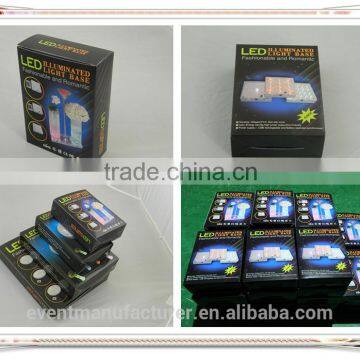 New Square RGB Led Base Light Glass Vases Wedding Centerpiece photo-6