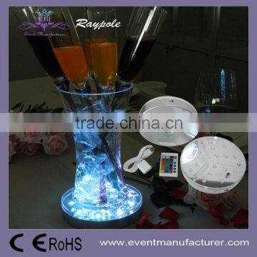 Crystal candelabra under vase mirror base 6 inch LED centerpiece light for wedding/party/event decor