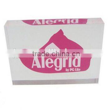 Transparent Crystal Acrylic Block Branding Block With Printing Logo