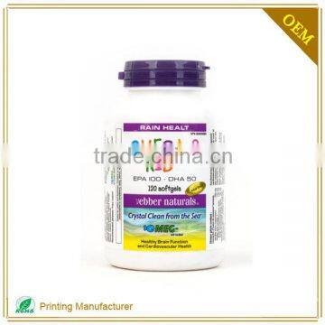 Pill Private Custom Sticker Vial Pills Bottle Label With PE Certificate