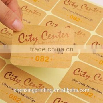 Custom Size Cheap Price Adhesive Kraft Paper Sticker Label