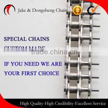 Sus304 special custome made conveyor chains with round attachments and long pins