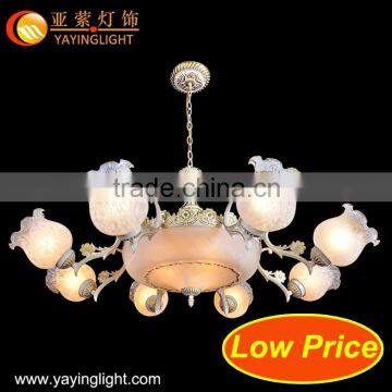 European-style Antique Copper Chandelier,Retro Glass Living Room Chandelier Lighting Projects