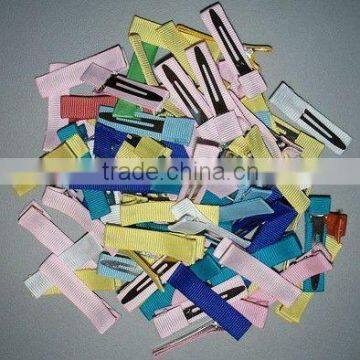 Single Prong Grosgrain Ribbon Lined Alligator Hair Clip (FCK-100950025-C)