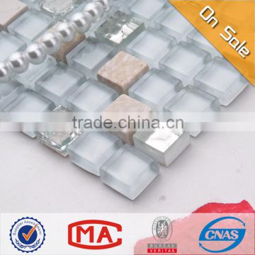 HF JTC-1311 white ice cracked glass mosaic tiles stone mosaic tile art glass mosaic crystal glass mosaic