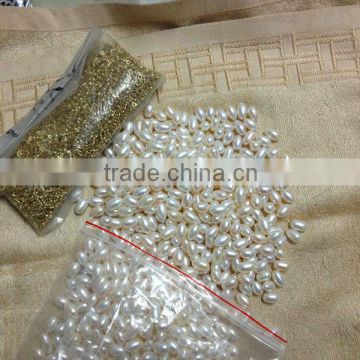 High quality ivory fresh water oval pearl