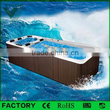 Factory large acrylic endless swimming pool,swimming pool hot tub combo,spa hydro massage pool