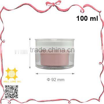 100ml very beautiful internal screen printing pink acrylic Jar