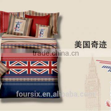 2014 high quality new design brushed fabric luxury reactive printed bed duvet cover set 100% cotton