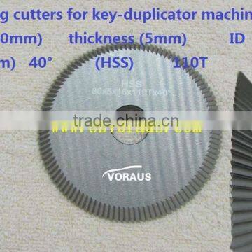 Milling cutters for key-duplicator machines