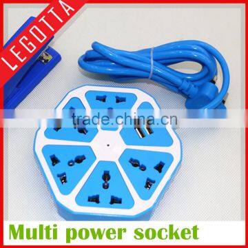 2016 Newest Colorful Desktop Extension Multiple Power Socket With USB Outlet photo-4
