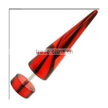 Acrylic zebra fake Ear Taper body piercing jewelru