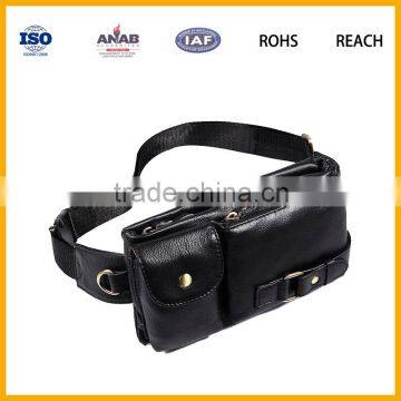 High Quality PU Leather Men Fanny Waist Pack Belt Shoulder Messenger Chest Bag photo-5