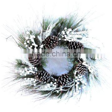 CHRISTMAS ORNAMENT HOLIDAY GREEN NATURAL MATERIAL FLOWER WREATH