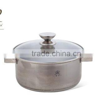 new arrival Chinese handle stockpot with glass lid titanium pot