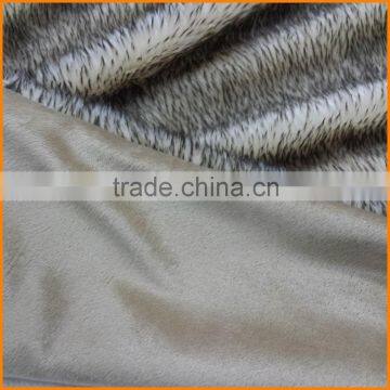 Faux Fur Throw Blanket - Rugs Two Tone Spiked Beige on Brown photo-4