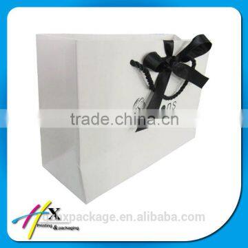 Large Customized Kraft Paper Bag With Black Silk Bowknot