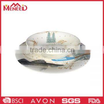 New arrival design non-toxic melamine set ceramic dinnerware