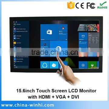15.6inch Cheap Touchscreen LCD Monitor with H DMI VGA DVI