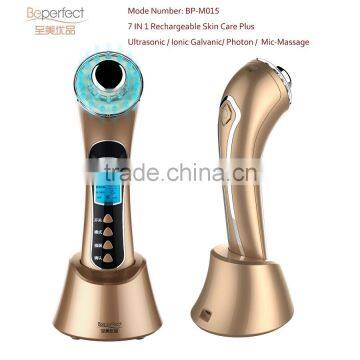 Beperfect BP-0153 ultrasonic brand name led light facial massager for home use