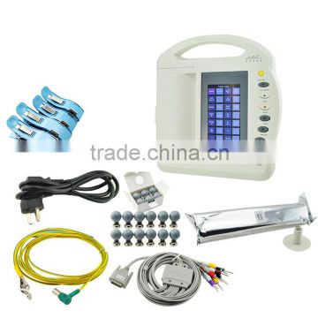 7 Inch Backlight Display 12 Lead 12 Channel Electrocardiograph ECG Machine EKG 1212C