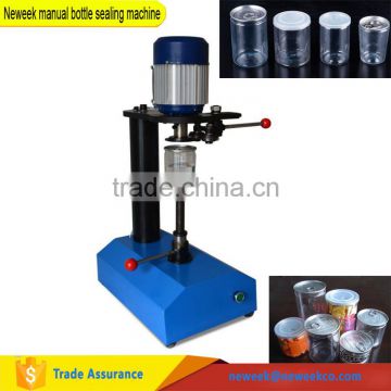 Neweek table type iron can PET plastic manual bottle sealing machine