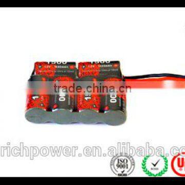 Wholesale 7.2v nimh aa 1500mah battery pack 2/3aa rechargeable nimh battery pack