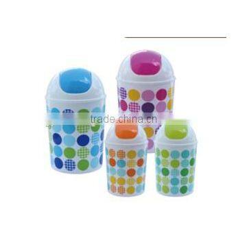 new household/office plastic round litter bin with push lid