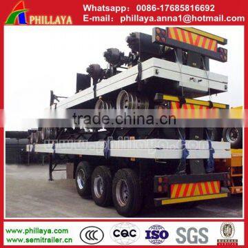 2 /3 Axles 20/ 40 Feet Flat Bed Semi Shipping Container Trailer for Sale photo-3