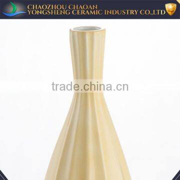Yellow Embossed Stoneware Table Flower Vase YSv0042-01 photo-2