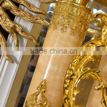 European Copper Grandfather Floor Clock, Metal Pendulum Chiming Clock, Home Decoration Art Clock photo-6