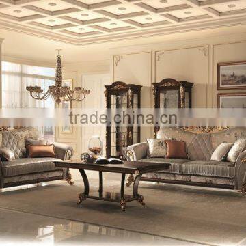 Italian Traditional 24K Gold Plated Living Room Sofa/TV Cabinet With Side Board And Mirror(MOQ=1 SET)