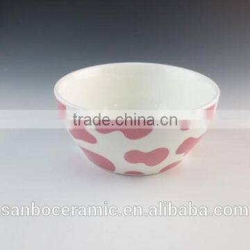 Porcelain Children's Dinnerware Set With Pink Pritning, Dinner Set for 6 People photo-2