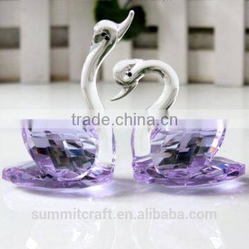 Custom Clear Glass Crystal Swan Figurines Wholesale Crystal Ornament photo-2