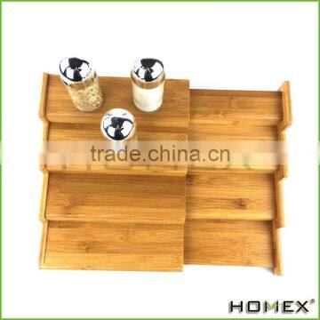 Bamboo 4 step spice shelf /spice rack Homex-BSCI