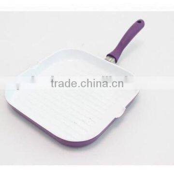 Aluminium pressed ceramic coated nonstick Frying pan fry pizza pan with long handle