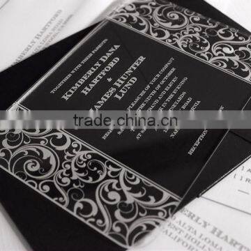 2017 Acrylic Happy Event Wedding Invitation Card Printing Laser Cut Invitation Card photo-3