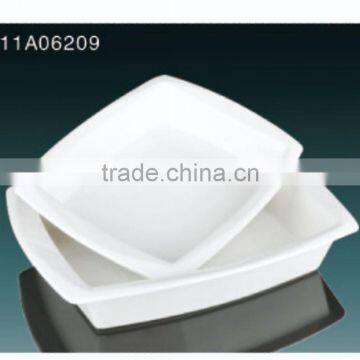 2014 Hot Sale White Porcelain Square Deep Plate