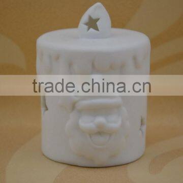 Santa Claus Shape Porcelain Christmas Decoration With LED Light for Home photo-2