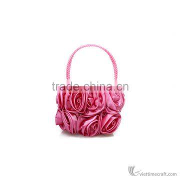 Cheap Rose Satin Handbag, Lady Handbag Bag, Handmade in Vietanm photo-4