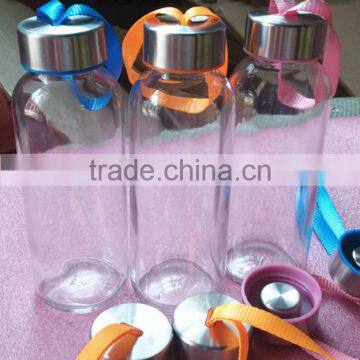 300ml custom private lable reusable glass water bottle with cloth cover