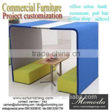 coffee shop restaurant high back high seat sofa table set, VIP room shown room Commercial area Gets stuck sofa set