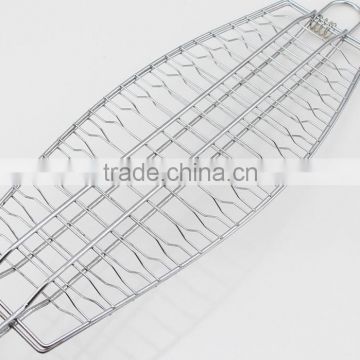 Metal Fish Shape Camping Barbecue Foldable Grill Net