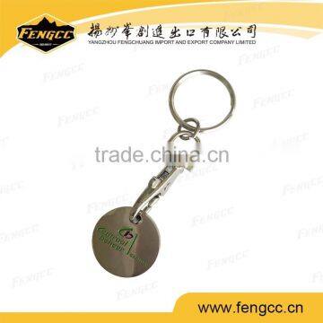 Promotional Metal Trolley Coin Keychain With Custom Logo