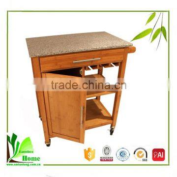 Multi Function Bamboo Restaurant Trolley for Sale photo-2
