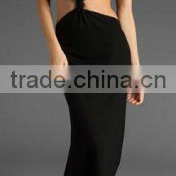 12DR021 Summer Fashion Black Maxi Cocktail Dress2012