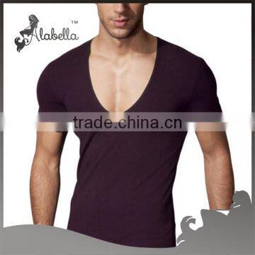 Wholesale China Men's High Quality t Shirts V Neck Short Sleeve 100% Cotton Custom Printing Men's t Shirt photo-2