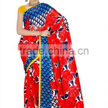Polyster Saree With Blouse photo-4